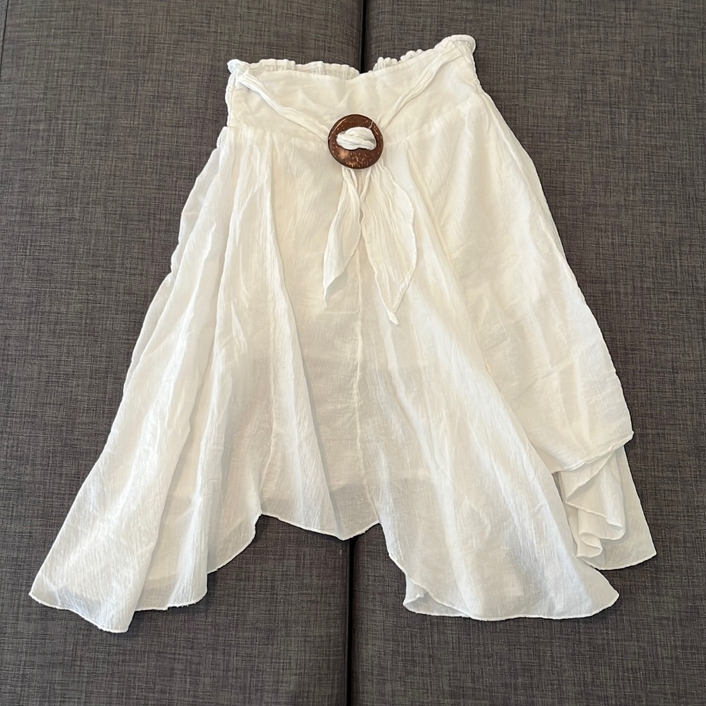 NWOT Blanc du Nil White Cotton Skirt or Swimsuit Cover-Up